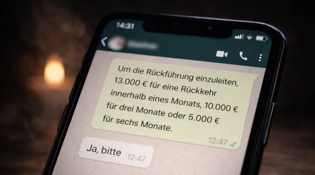 Telepathic partner reunification - contracts via Whatsapp may be invalid